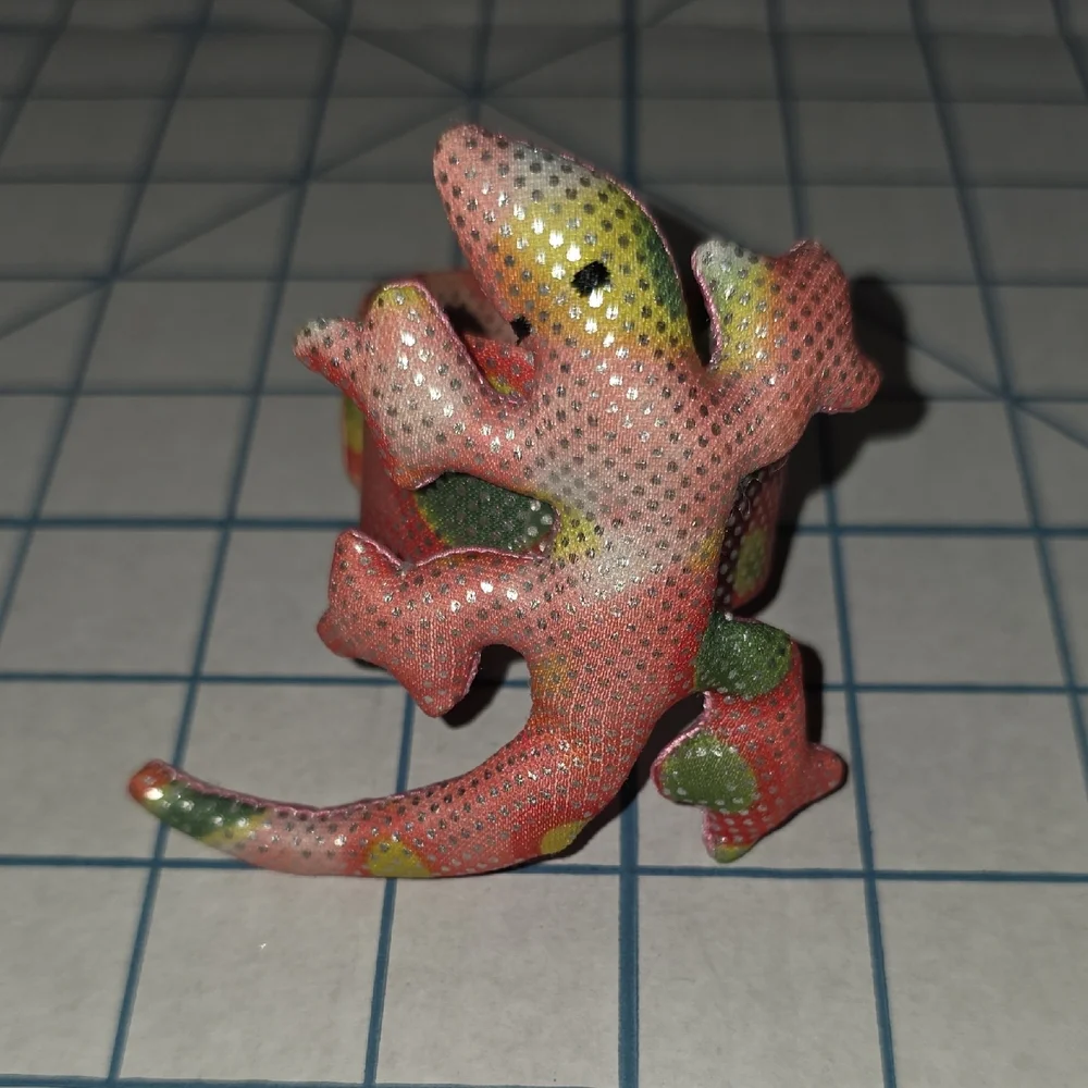 Sparkly Gecko Slap Bracelet 2010 Pink Green Yellow Silver, Poof Slinky Preloved‎
